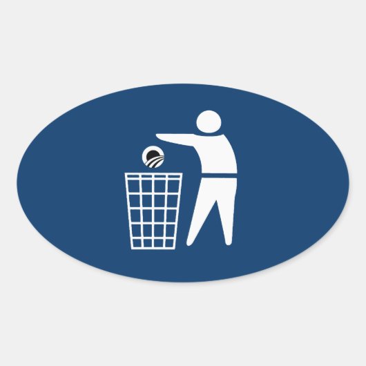 オバマを外に出す 楕円形シール (正面)