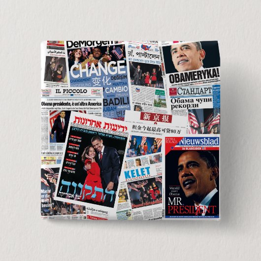 オバマインターナショナルはボタンに見出しを付けます 缶バッジ (正面)