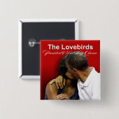 オバマキスCAMの仲の良い恋人同士の大統領及び最初女性 缶バッジ (正面&裏面)