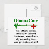 オバマケア副作用 ポストカード (正面/裏面)