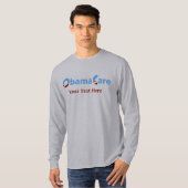オバマケア: カスタマイズ可能なスローガン Tシャツ (正面フル)