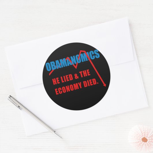 オバマノミクス – 彼は嘘をついて経済が死んだ ラウンドシール (封筒)