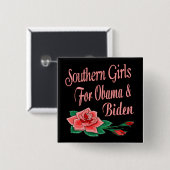 オバマバイデン氏のための南女の子 缶バッジ (正面&裏面)