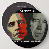 オバマバイデン氏の芸術のコピー、バラック・オバマ    ジョーは…待ちます 缶バッジ (正面&裏面)
