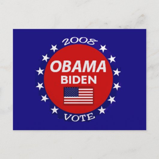 オバマバイデン氏投票はがき ポストカード (正面)