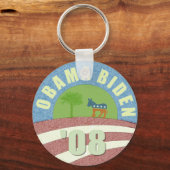 オバマバイデン氏'08ヴィンテージロゴキーチェーン キーホルダー (正面)