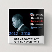 オバマピン 缶バッジ (正面)