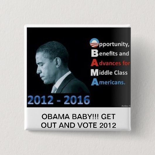 オバマピン 缶バッジ (正面)