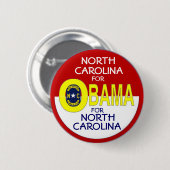 オバマボタンのためのノースカロライナ 缶バッジ (正面&裏面)