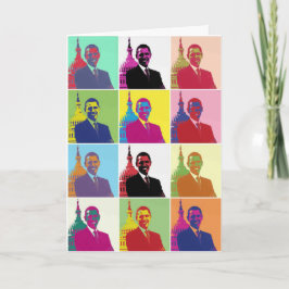 オバマポップ・アートの美術大統領の誕生日 カード