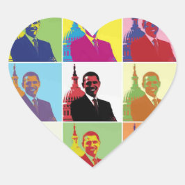 オバマポップ・アートの芸術大統領 ハートシール