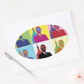 オバマポップ・アートの芸術大統領 楕円形シール (封筒)