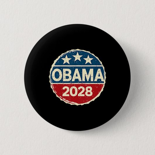 オバマヴィンテージ大統領2028オバマ1 缶バッジ (正面)