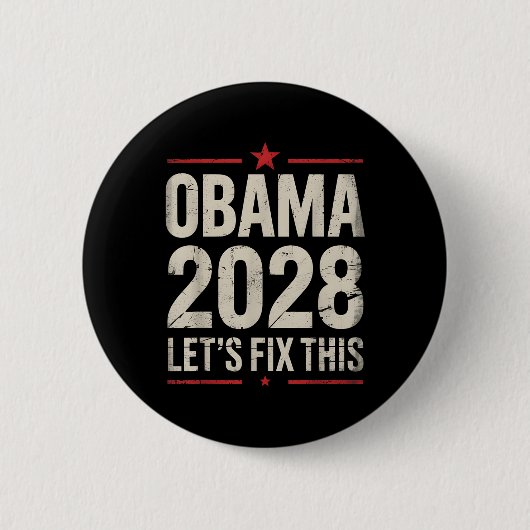 オバマヴィンテージ大統領2028オバマ_13 缶バッジ (正面)