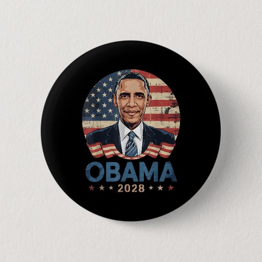 オバマヴィンテージ大統領2028オバマ_17 缶バッジ (正面)