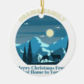 オバマ一家が我が家からクリスマスを楽しむ セラミックオーナメント (正面)