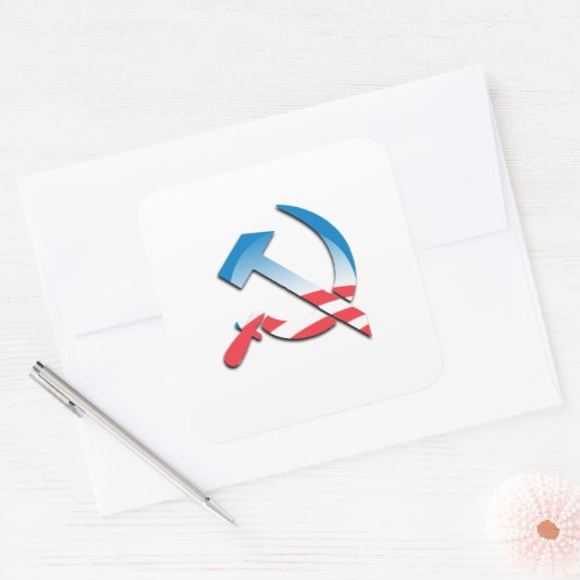 オバマ共産主義の象徴 スクエアシール (封筒)