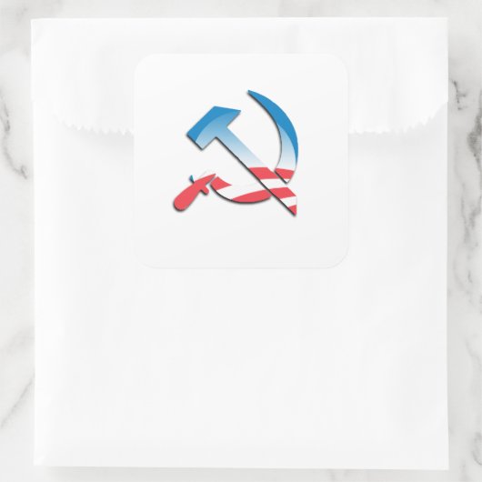 オバマ共産主義の象徴 スクエアシール (バッグ)