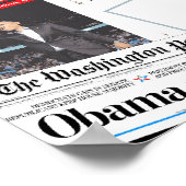 オバマ再選のヘッドライン・ポスター ポスター (角)