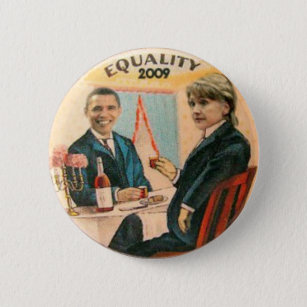 オバマ及びヒラリーの平等2009ボタン 缶バッジ