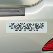 オバマ反プロ銃これ以上のオバマ バンパーステッカー (車上)