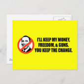オバマ反対Tシャツ - お釣りはあなたに ポストカード (正面/裏面)