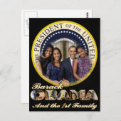 オバマ大統領とフリスト一家 ポストカード (正面/裏面)