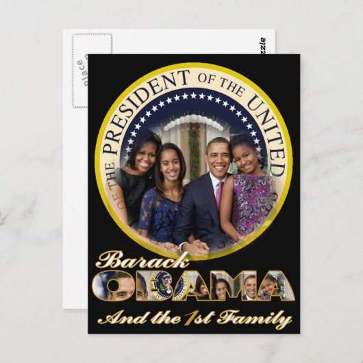 オバマ大統領とフリスト一家 ポストカード (正面/裏面)