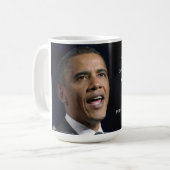 オバマ大統領とモチベーションの引用が美しい コーヒーマグカップ (正面左)