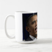 オバマ大統領とモチベーションの引用が美しい コーヒーマグカップ (左)