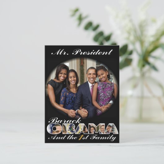 オバマ大統領と初代 ポストカード (スタンド正面)