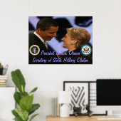 オバマ大統領のクリントン州ギフト長官 ポスター (ホームオフィス)