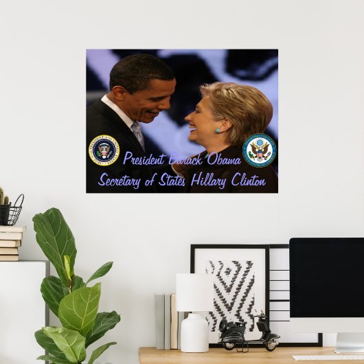 オバマ大統領のクリントン州ギフト長官 ポスター (ホームオフィス)