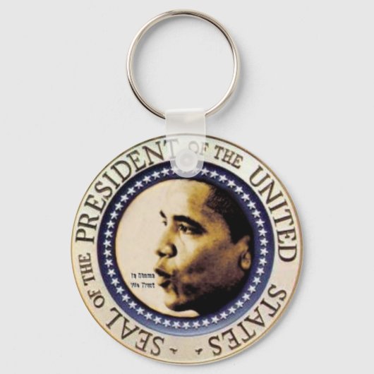 オバマ大統領のシールキーチェーン キーホルダー (正面)