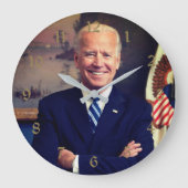 オバマ大統領のジョーバイデン氏副大統領ラージ ラージ壁時計 (正面)