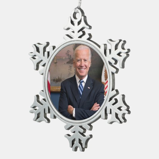 オバマ大統領のジョーバイデン氏副大統領 スノーフレークピューターオーナメント (右)