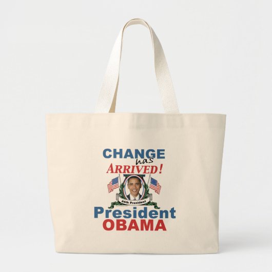 オバマ大統領のトートバック ラージトートバッグ (正面)