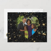 オバマ大統領の家族初の写真 ポストカード (正面/裏面)