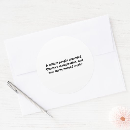 オバマ大統領の就任式には100万人が出席した ラウンドシール (封筒)