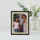 オバマ大統領の第1家族連れキープサケ ポストカード (スタンド正面)