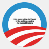 オバマ大統領の納税者投票はチキンのようなものだ ラウンドシール (正面)