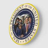 オバマ大統領の2012年の再選 ラージ壁時計 (傾斜)