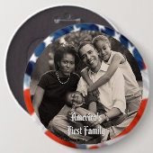 オバマ大統領キープサケ第一家族6"ボタン 缶バッジ (正面&裏面)