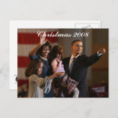 オバマ大統領ファースト・ファミリー記念 シーズンポストカード (正面/裏面)