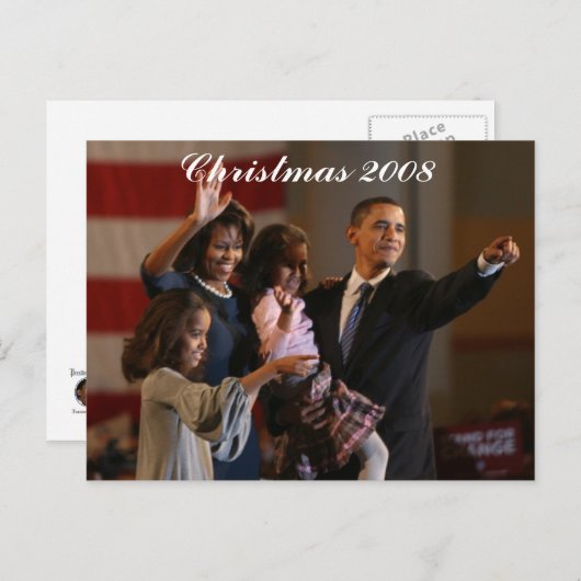 オバマ大統領ファースト・ファミリー記念 シーズンポストカード (正面/裏面)
