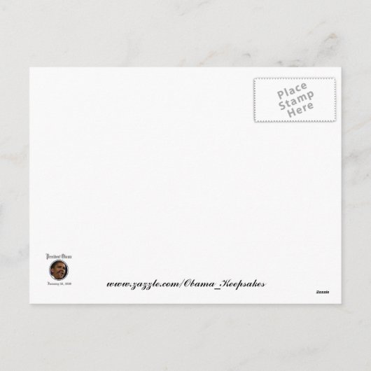 オバマ大統領ファースト・ファミリー記念 シーズンポストカード (裏面)