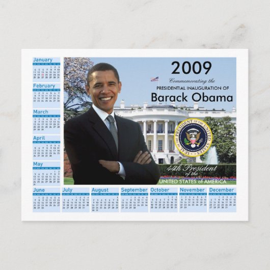 オバマ大統領就任式 – 2009年記念日 ポストカード (正面)