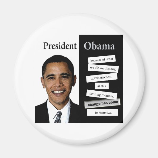 オバマ大統領引用文 マグネット (正面)