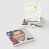 オバマ大統領選室 ストーンコースター (横)