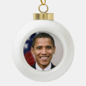 オバマ大統領選室 セラミックボールオーナメント (正面)
